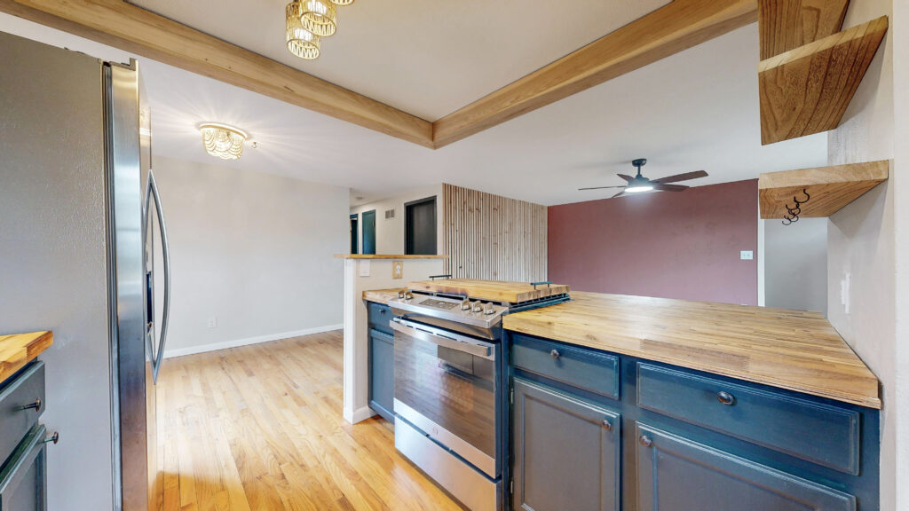 gas stove kitchen and dining area for 1624 Enfield St