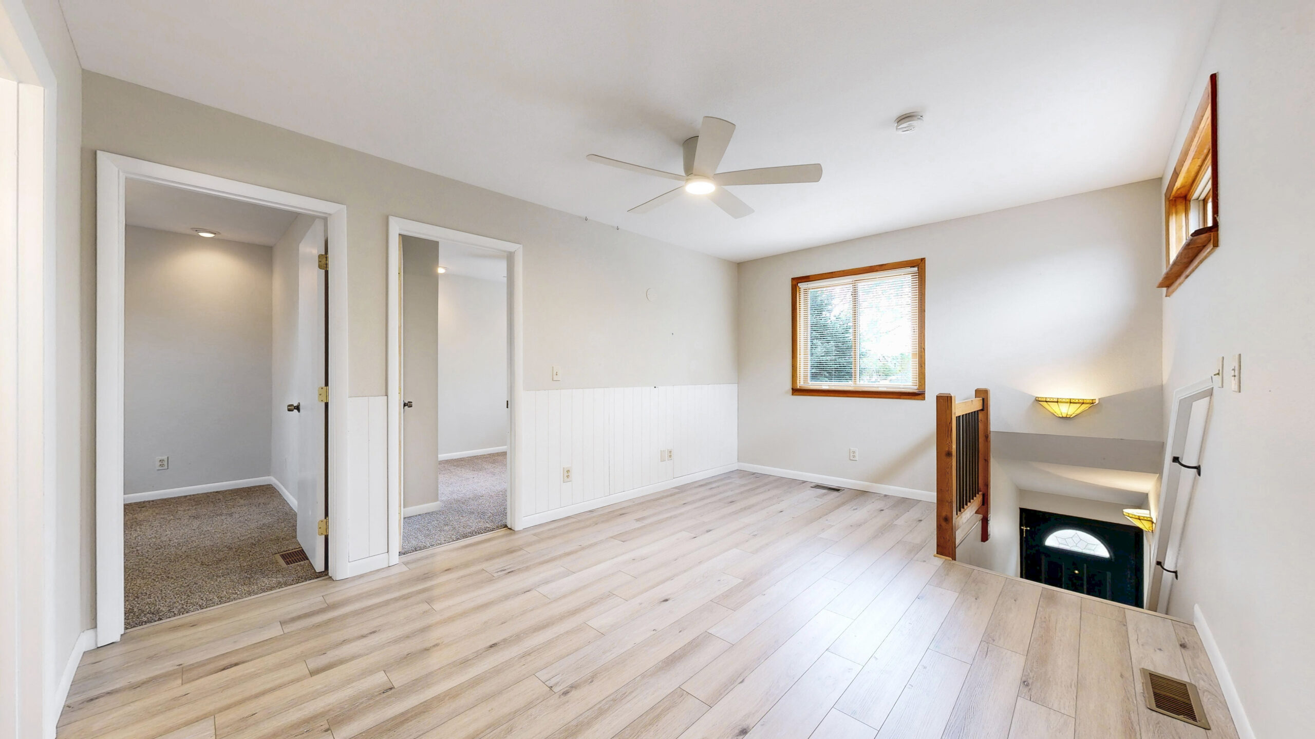 private upstairs with 2 bedrooms and a full bath